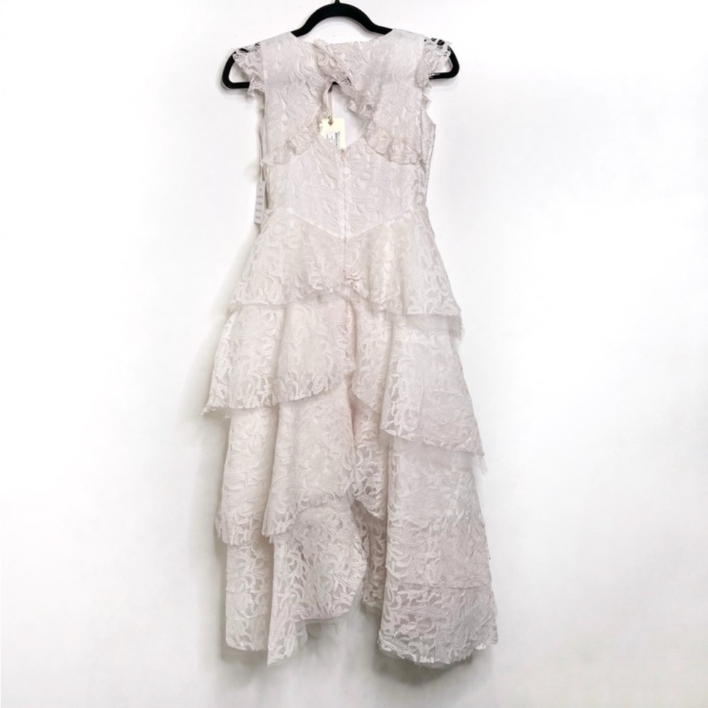 Joyfolie Azalea Lace Tiered Full Length Dress in Cream NWT - Picture 14 of 16